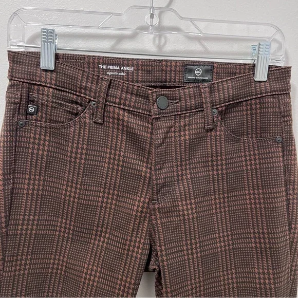 AG ADRIANO GOLDSCHMIED PRIMA ANKLE IN HOUNDSTOOTH PLAID FOLKSTONE SIZE 27 - Picture 4 of 15